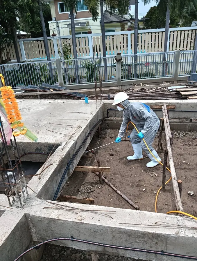 วางท่อกันปลวกก่อนเทพื้น บ้านสร้างใหม่ ต.โพงาม อ.สรรคบุรี จ.ชัยนาท — ทีมช่างโฮมบัคเซ็นเตอร์