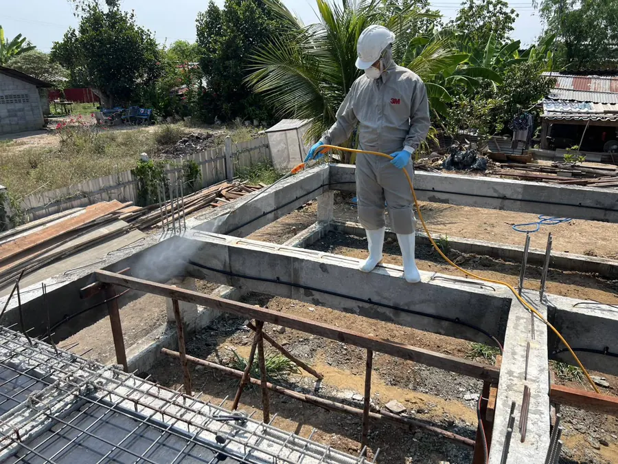วางท่อกันปลวกก่อนเทพื้น บ้านสร้างใหม่ ต.สนามคลี อ.เมืองสุพรรณบุรี จ.สุพรรณบุรี — ทีมช่างโฮมบัคเซ็นเตอร์